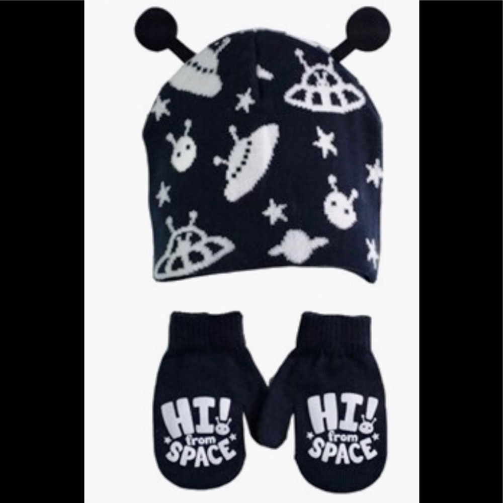 Addie & Tate Space Hat & Mitten Set